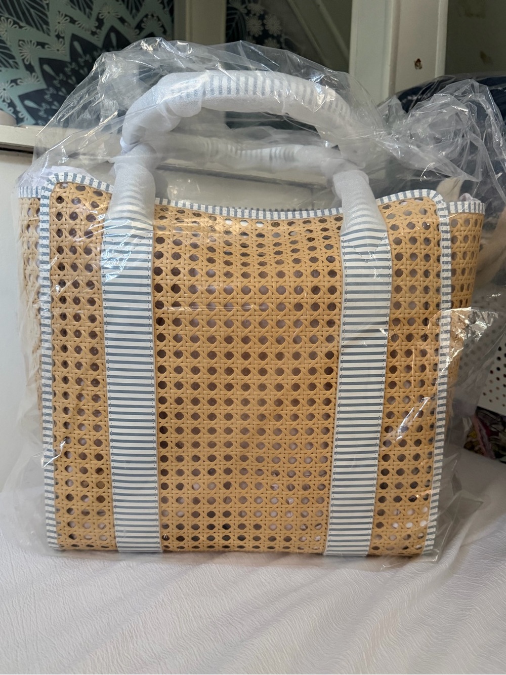Mark & Graham waterproof canning tote with Pale Blue Trim - Picture 4 of 6